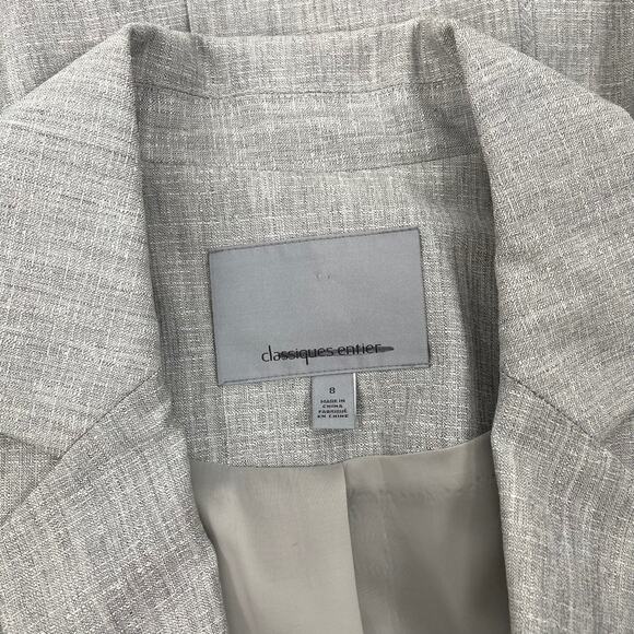 Classiques Entier Wool Blazer Jacket Suit One Button Light Gray Size 8 - Picture 8 of 8